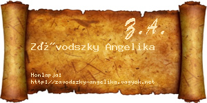 Závodszky Angelika névjegykártya